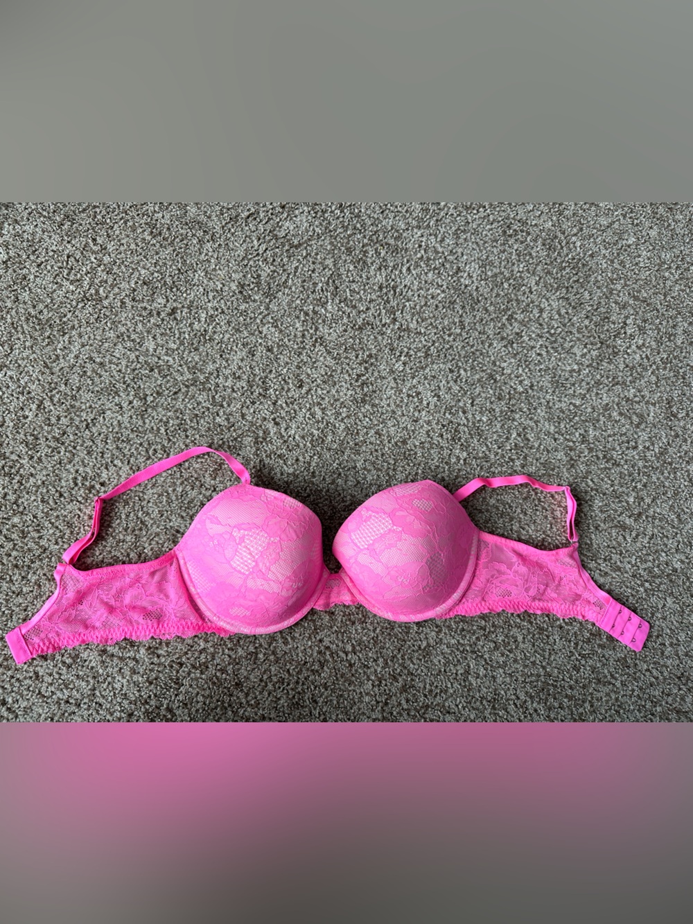 Victoria's Secret Hot Pink Lace Bra